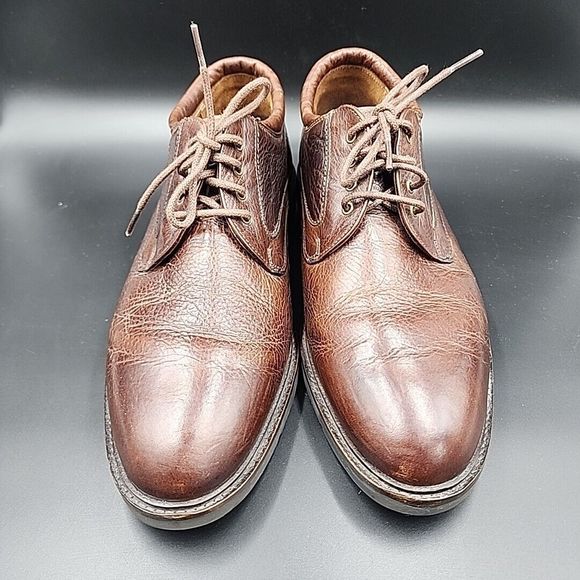 Neil M Wynne Leather Oxfords Dress Shoes Java Brown Men's 9 EEE Extra Wide - Picture 2 of 13